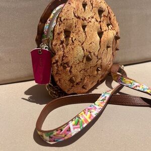 Betsey Johnson Ice Cream Sandwich Cookie Crossbody Bag with brown studs